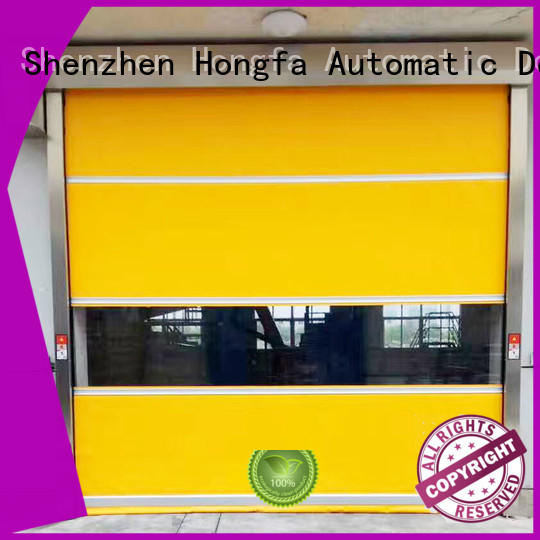 Hongfa automatic PVC fast door in different color for food chemistry textile electronics supemarket refrigeration logistics
