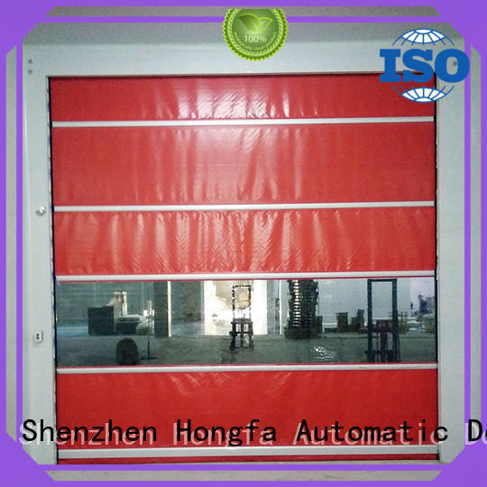 Hongfa automatic roll up high speed door in china for food chemistry textile electronics supemarket refrigeration logistics