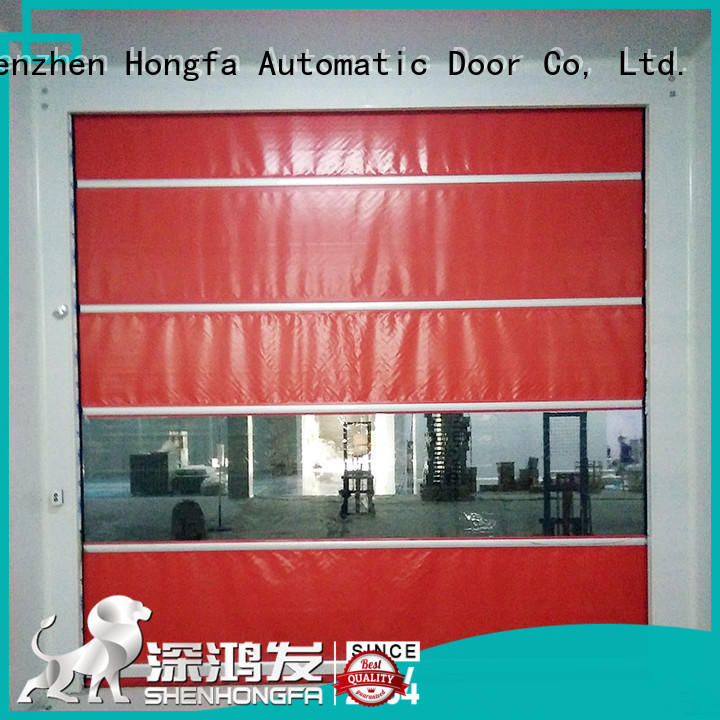 Hongfa roll roll up doors interior marketing for food chemistry textile electronics supemarket refrigeration logistics