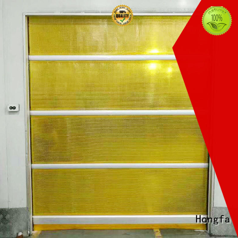 Hongfa automatic fabric roll up doors in china for food chemistry textile electronics supemarket refrigeration logistics