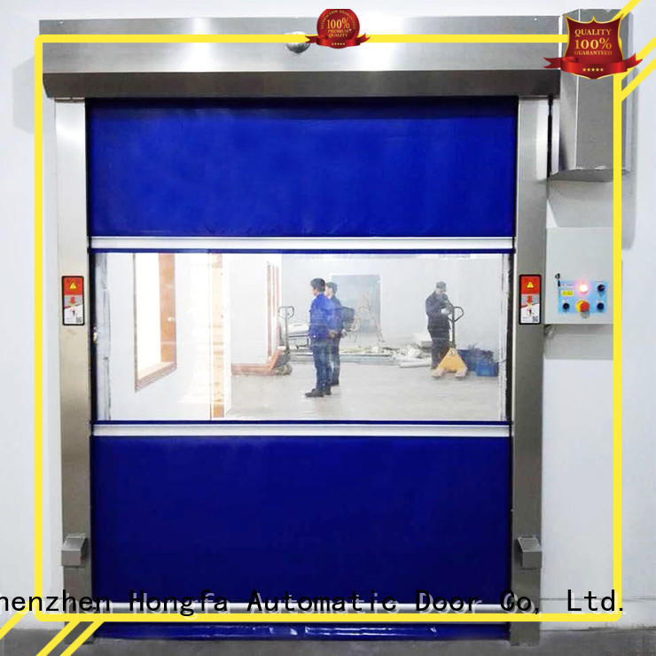 clear pvc high speed door action for food chemistry textile electronics supemarket refrigeration logistics Hongfa