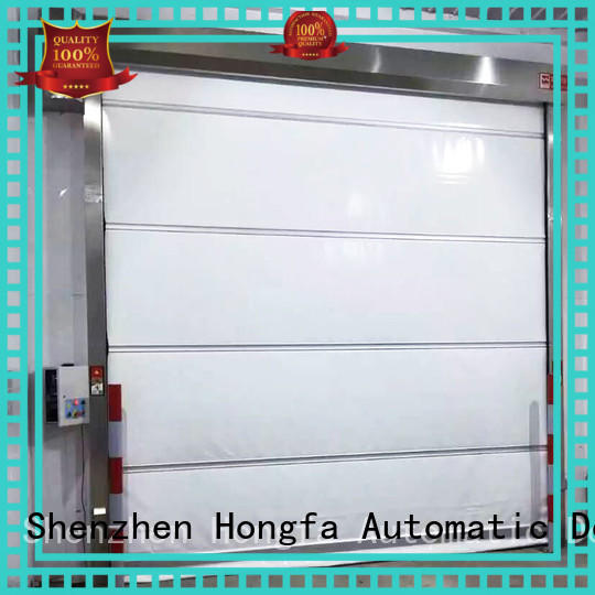Hongfa industrial rapid roll up door factory price for food chemistry textile electronics supemarket refrigeration logistics