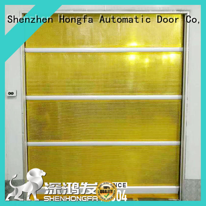Hongfa efficient insulated roll up door room for supermarket